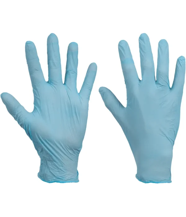 Guantes desechables de nitrilo azul sin polvo - Suministros Game